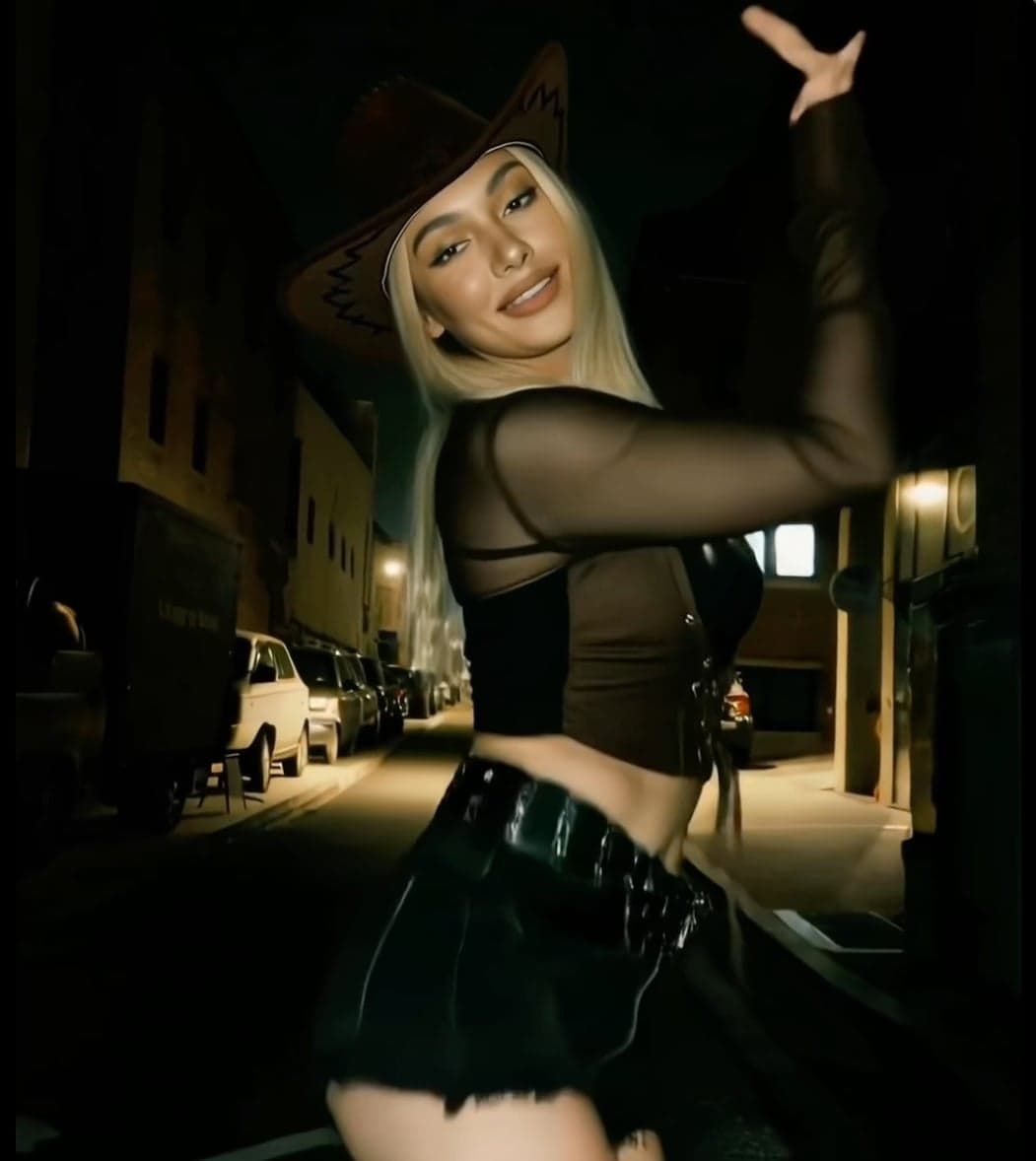 AI viral video effect applied to a model